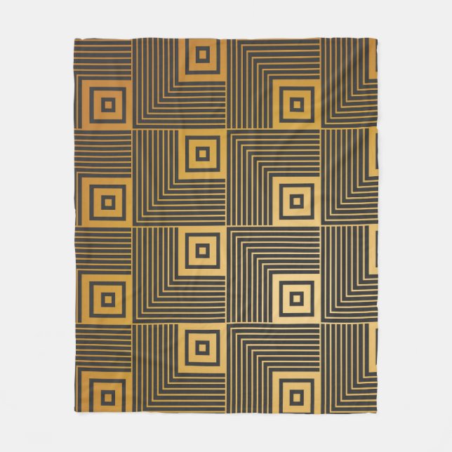 Art Deco Vintag Wallpaper Muster Fleecedecke (Vorderseite)