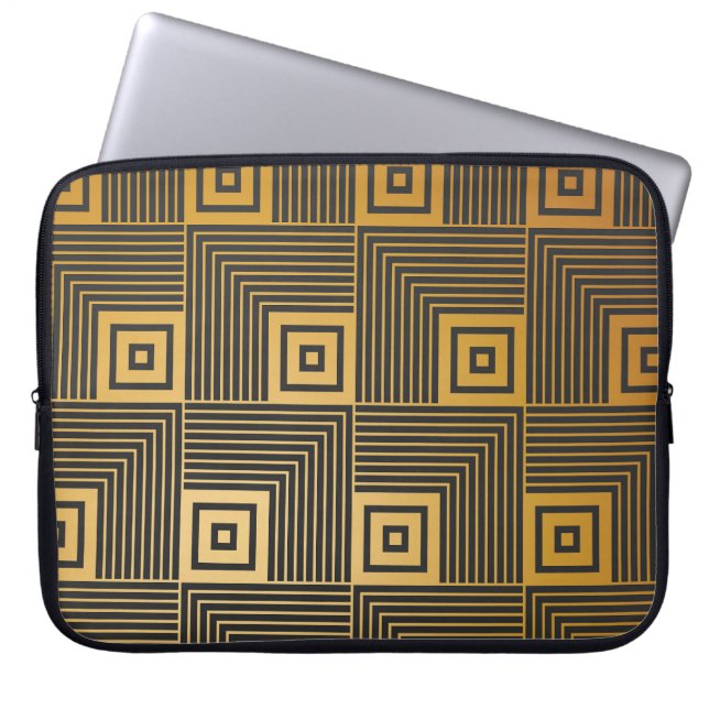 Art Deco Vintag Wallpaper Muster Laptopschutzhülle (Vorderseite)