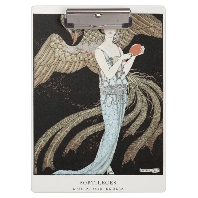 Art Deco Vintage 1920er Mode Flapper Phoenix Klemmbrett (Vorderseite)