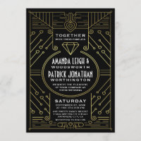 Art Deco Vintage Einladungen für Hochzeiten
