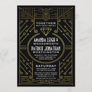 Art Deco Vintage Einladungen für Hochzeiten