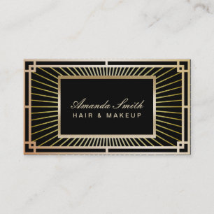 Art Deco Vintage Gold Friseur & Makeup-Artist Visitenkarte