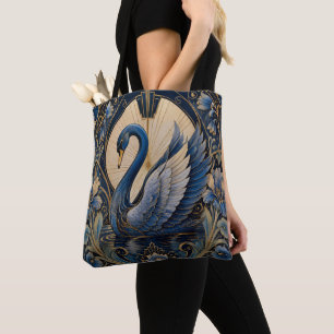 ART DECO VINTAGE INSPIRIERTER BLauer SCHWAN
