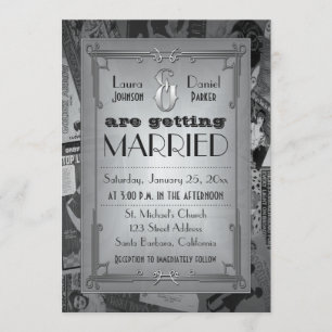 Art Deco Vintage Posters Hochzeit Einladung