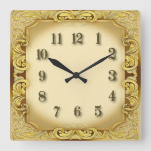 Art Deco Vintage Quadratische Wanduhr