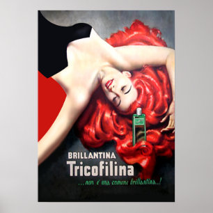 Art Deco Vintage - Rothaarige Brillantina Tricofil Poster