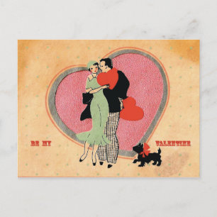 Art Deco ~ Vintage Sei mein Valentinstag Feiertagspostkarte