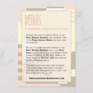 Art Deco Vintage Strand Details Info   rosig Begleitkarte