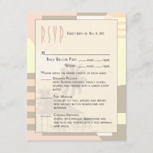 Art Deco Vintage Strand RSVP rosé Karte