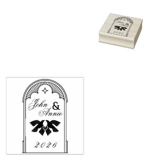 Art Deco Vintage Wedding Brand Stamp Gummistempel