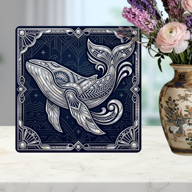 Art Deco Wal Mutter der Perle Nautilus Marine Fliese (Von Creator hochgeladen)