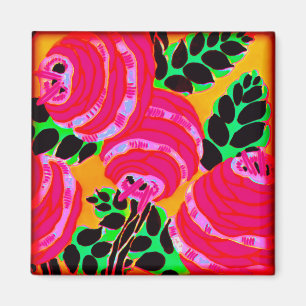 Art Deco Wallflowers - Hot Pink+ (Magnet) Magnet