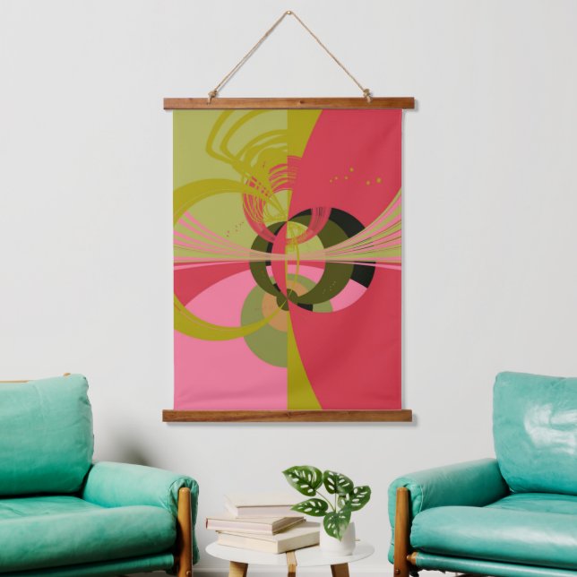 Art Deco Wandteppich Mit Holzrahmen (Wohnzimmer)