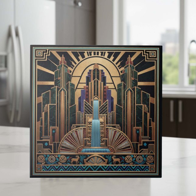 Art Deco Waterfall Architectural Pat#3 ID1196 Fliese (Von Creator hochgeladen)