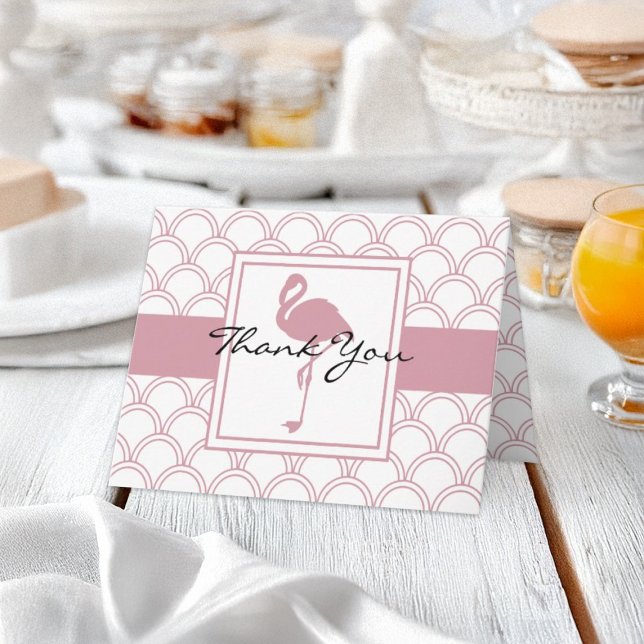 Art Deco Wave Patten Pink Flamingo Danko Karte (Von Creator hochgeladen)