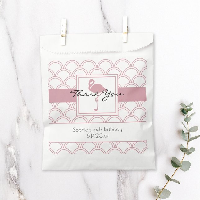 Art Deco Wave Patten Pink Flamingo Geburtstag Geschenktütchen (Von Creator hochgeladen)