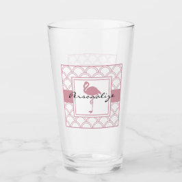 Art Deco Wave Patten Pink Flamingo Glas