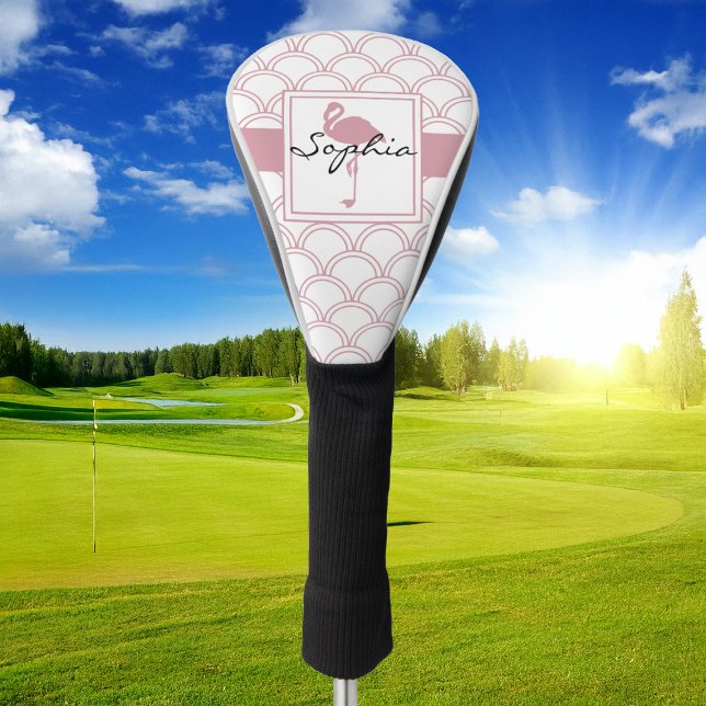 Art Deco Wave Patten Pink Flamingo Golf Headcover (Von Creator hochgeladen)
