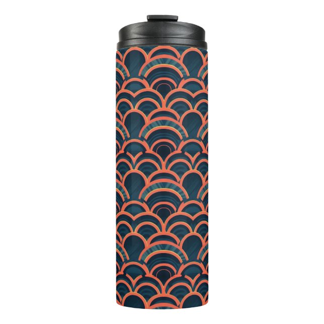 Art Deco Waves Thermal Tumbler Thermosbecher (Vorderseite)
