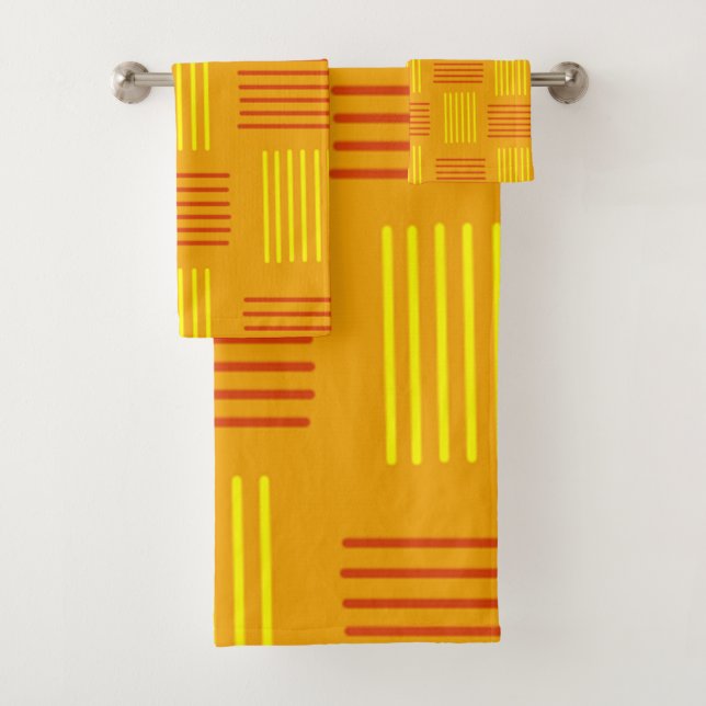 Art Deco Webmuster Badhandtuch Set (Insitu)