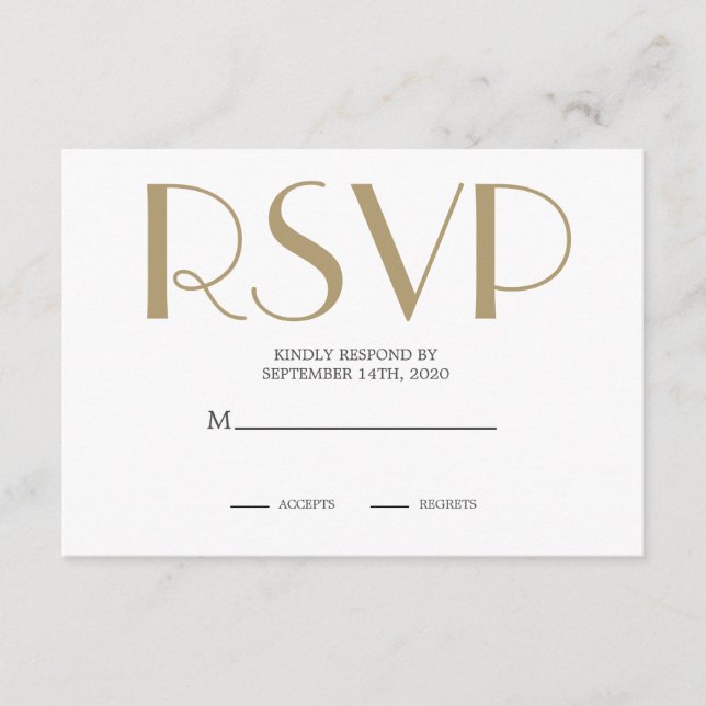 Art Deco Wedding Black Gold Roaring 20er UAWG Begleitkarte (Vorderseite)