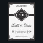 Art Deco Wedding Einladung<br><div class="desc">Elegante Schwarz-Weiß Art Deco Hochzeit einladen. Diese einzigartige,  Vintag inspiriert Einladung ist Teil einer passenden Hochzeitskollektion:</div>