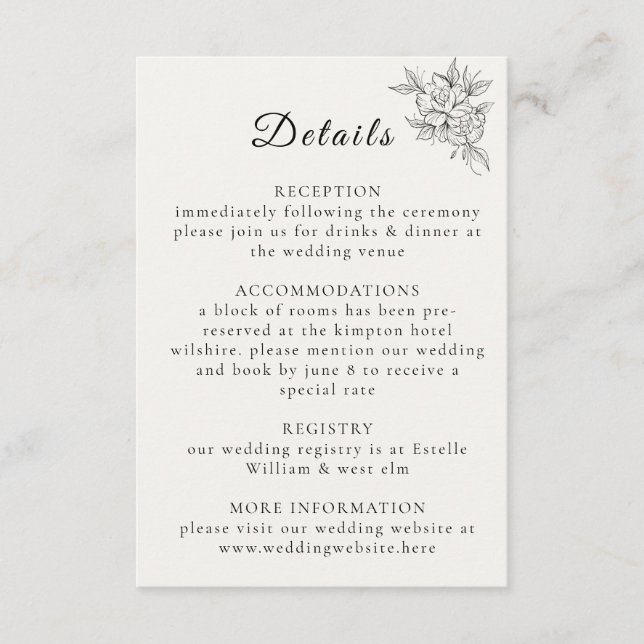 Art Deco Wedding Enclosure Card  Begleitkarte (Vorderseite)