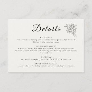 Art Deco Wedding Enclosure Card  Begleitkarte