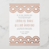Art Deco Wedding Fan White Rose Gold