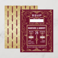 Art Deco Wedding Gold Burgundy UAWG Response