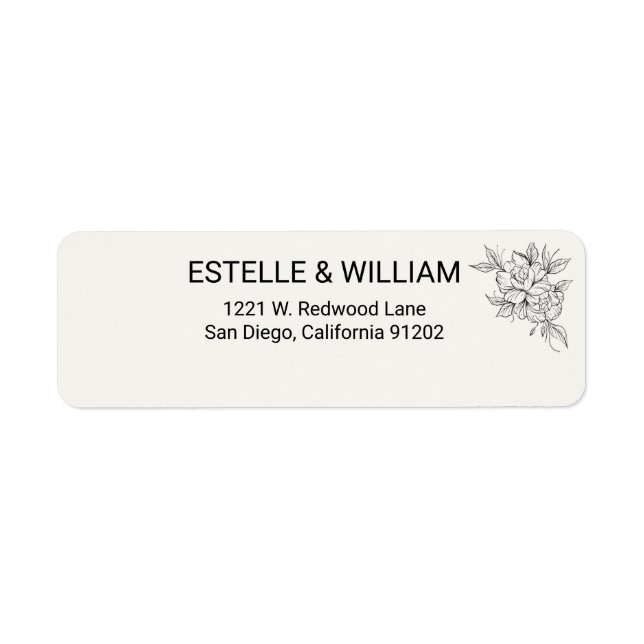 Art Deco Wedding Return Address Label  (Vorne)