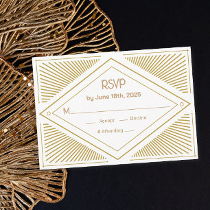 Art Deco Wedding RSVP Begleitkarte