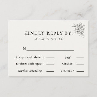 Art Deco Wedding RSVP Card  Karte