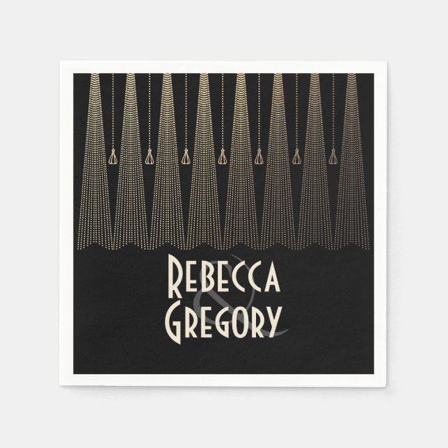 Art Deco Wedding Serviette (Vorderseite)