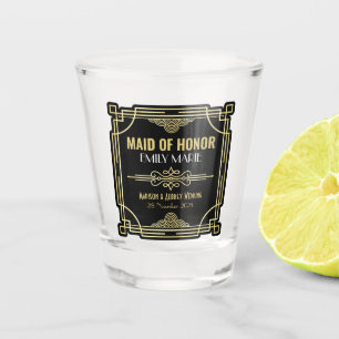 Art Deco Wedding Trauzeugin Gold Black Fevor Schnapsglas
