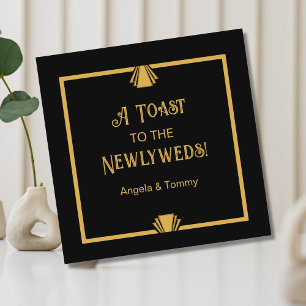 Art Deco Wedding Untersetzer   Personalisiert Gats