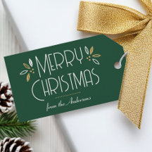Art Deco Weihnachten Elegante Typografie Grün Gold