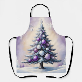 Art Deco Weihnachten Lila und Silberne Haze  Schürze