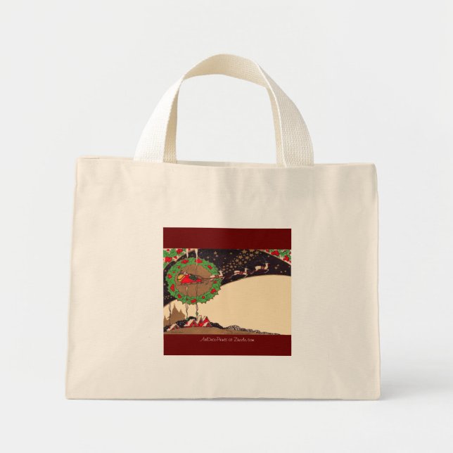 Art Deco Weihnachten Mini Stoffbeutel (Vorne)
