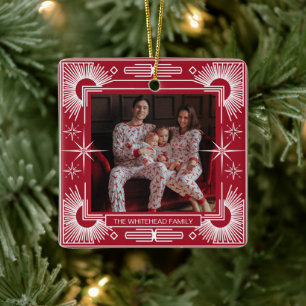 Art Deco Weihnachten Weihnachtsfeiertag Rot Keramikornament