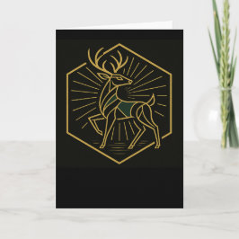 Art Deco Weihnachts-Rentier-Grußkarte Feiertagskarte