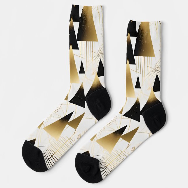 Art Deco Weihnachtsbaum Socken (Linkes Detail)