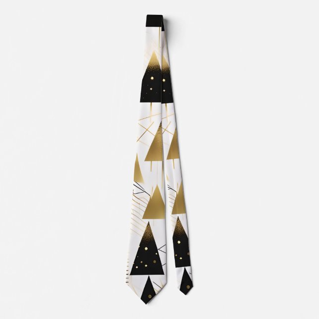Art Deco Weihnachtsbäume binden Krawatte (Vorderseite)
