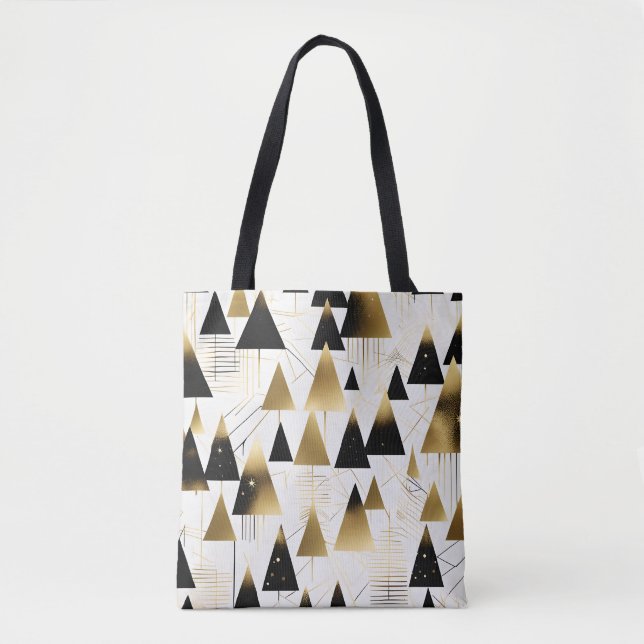 Art Deco Weihnachtsbäume Tragetasche (Vorderseite)