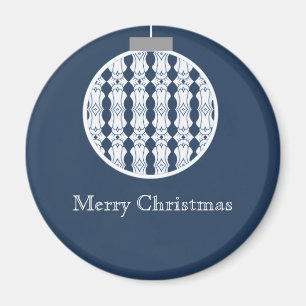 Art Deco Weihnachtsmagnet, dunkelblau Magnet