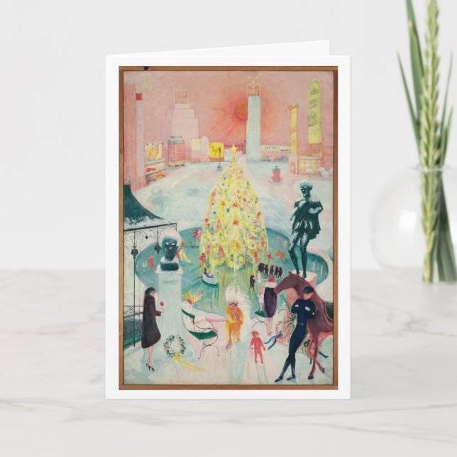 Art Deco Weihnachtsmalerei von Florine Stettheimer Karte (Vorderseite)