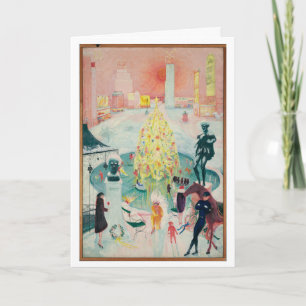 Art Deco Weihnachtsmalerei von Florine Stettheimer Karte