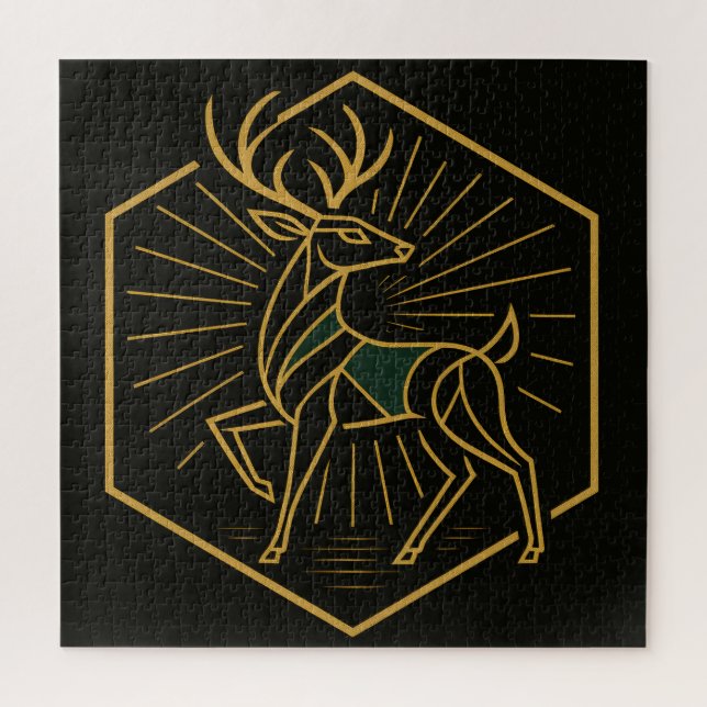 Art Deco Weihnachtsrentier Puzzle (Vertikal)