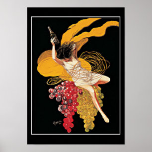 Art Deco Weintrauben Vintage-Druckplakat Poster