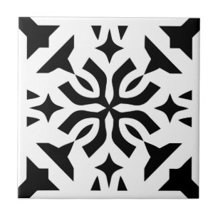 Art Deco Weiß Schwarz Keramikfliese